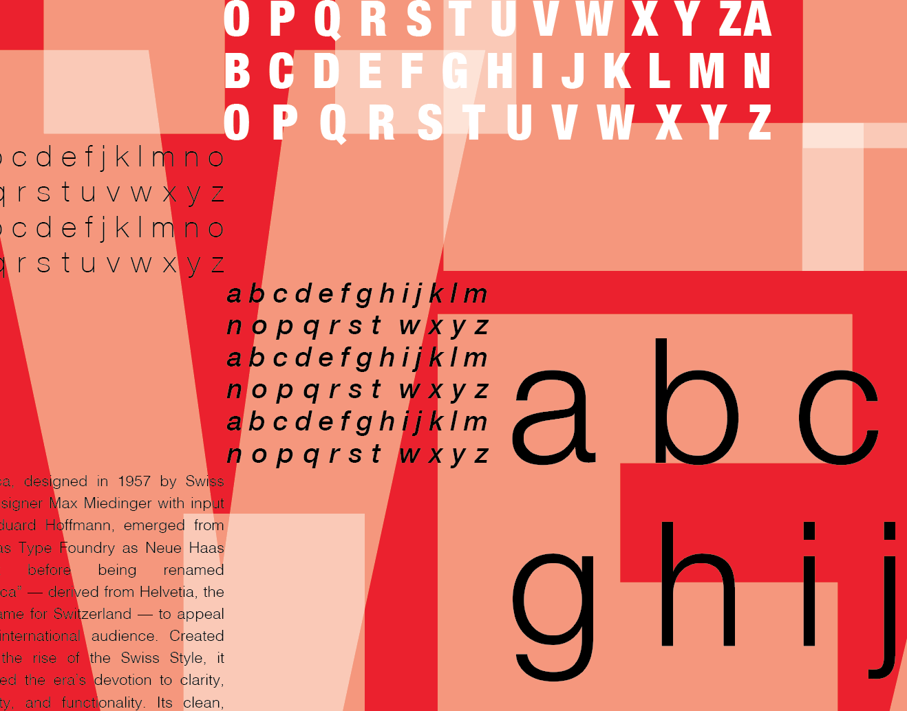 Helvetica type specimen layout