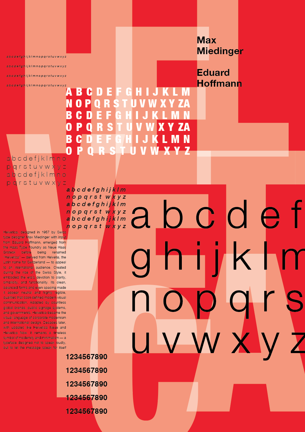Helvetica type study poster