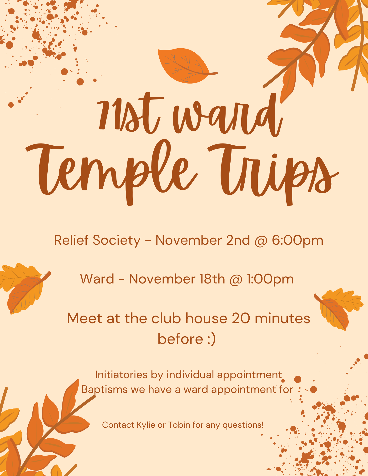 image of a temple trip flyer